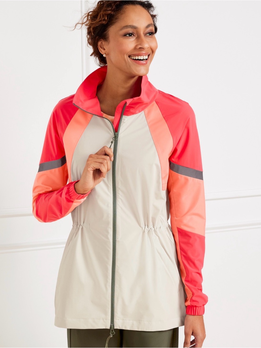 NWOT T by Talbots Elliptical Hem Color Block Jacket XL
